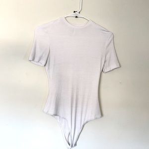 White American Apparel Short Sleeved Body Suit